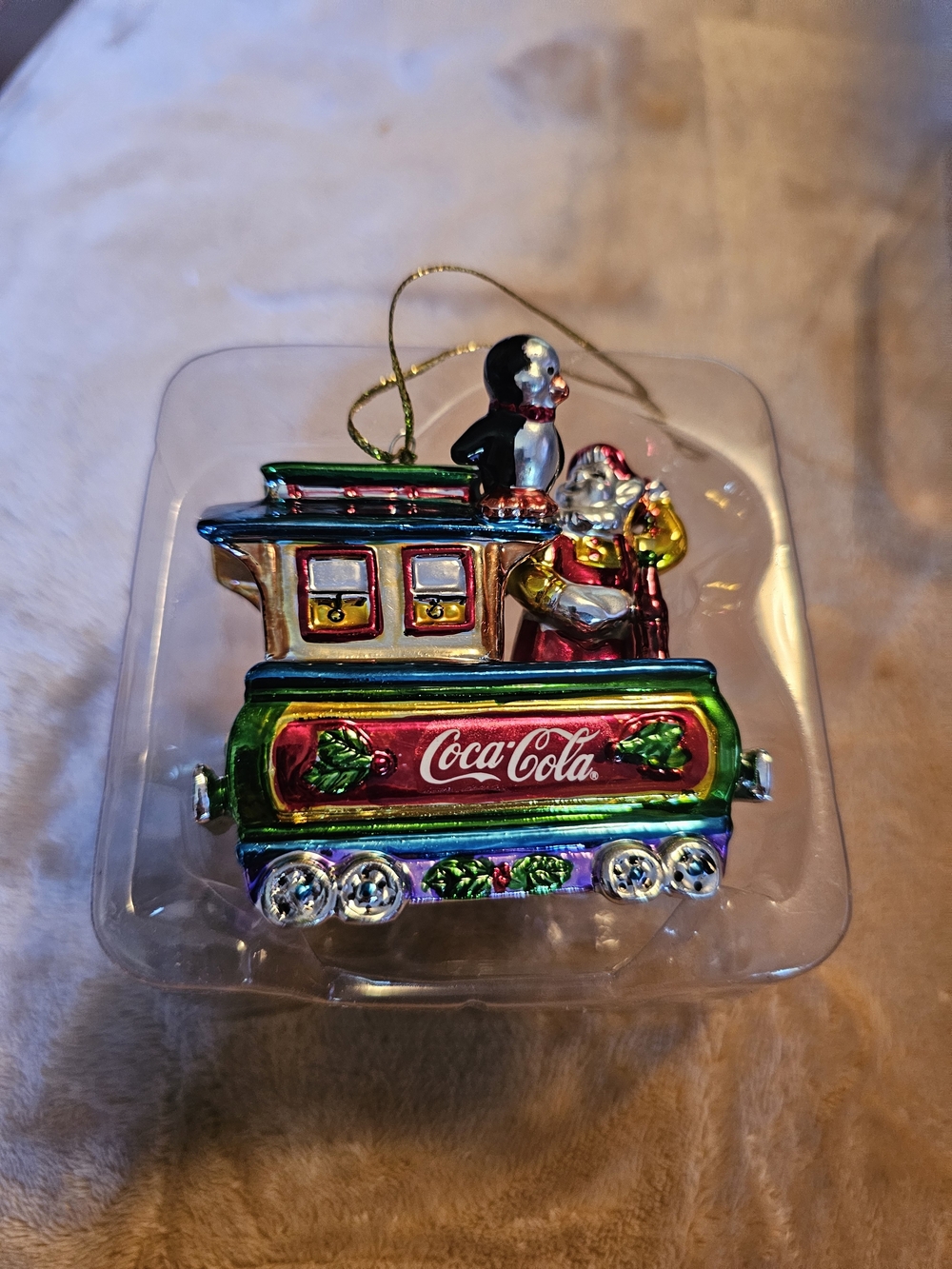Coca-Cola Holiday Train Glass Ornament - Multicolor